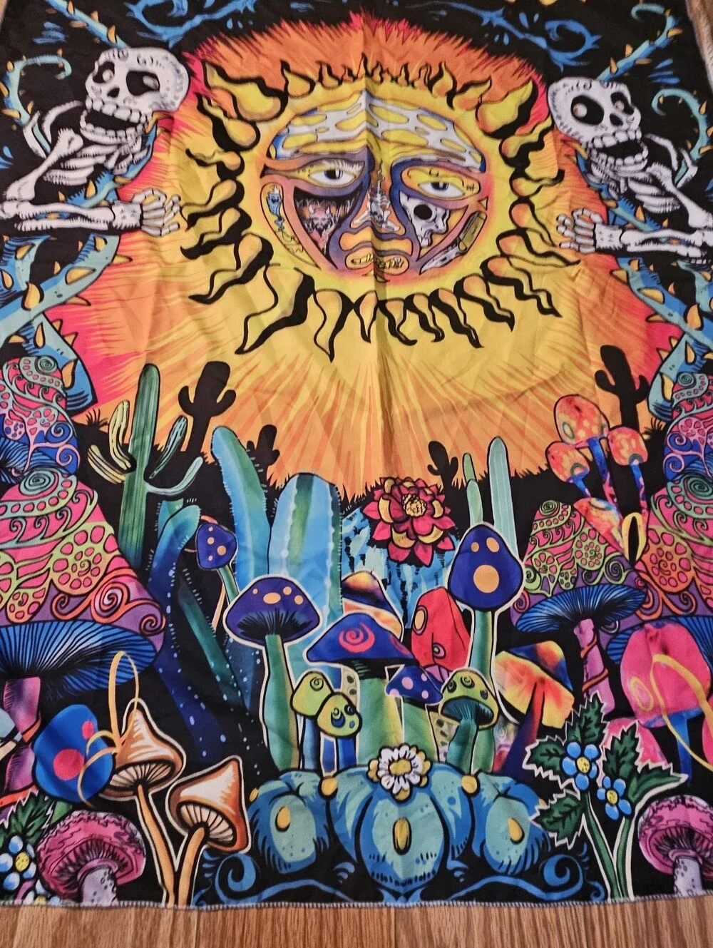 Sublime Poster Sun & Mushroom Psychedelic Wall Tapestry - Multicolor